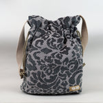 Gray Motif Patterned Maxi Shoulder Bag